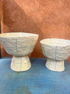 Blue Crayon - Stoneware Pedestal Bowl - 2 sizes