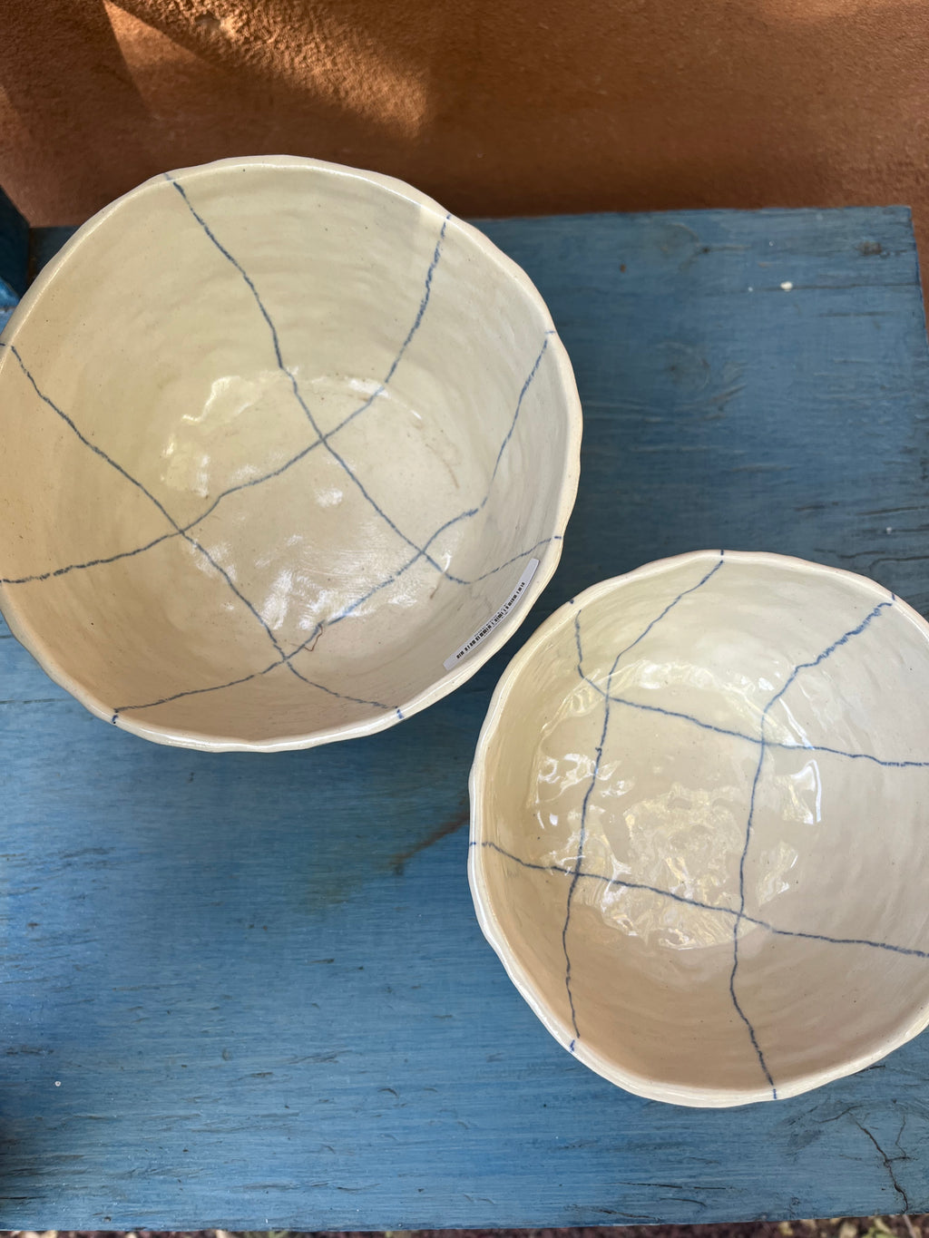 Blue Crayon - Stoneware Pedestal Bowl - 2 sizes