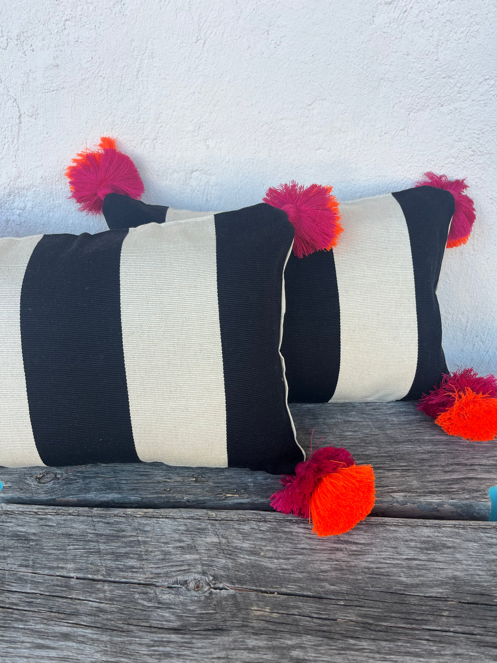 Rectangle pillowcase wide lines black and white - 12” x 18”