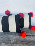 Rectangle pillowcase wide lines black and white - 12” x 18”