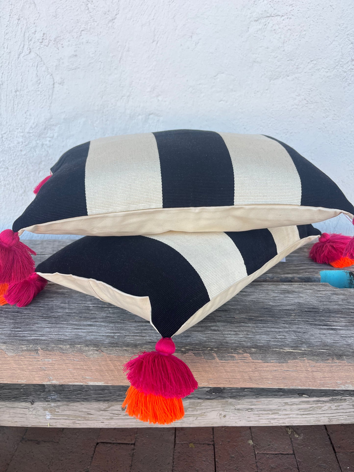 Rectangle pillowcase wide lines black and white - 12” x 18”