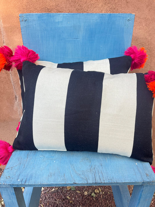 Rectangle pillowcase wide lines black and white - 12” x 18”