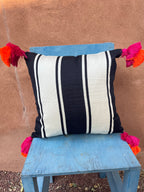 Square pillowcase - thin and wide lines - black and white 18” x 18”