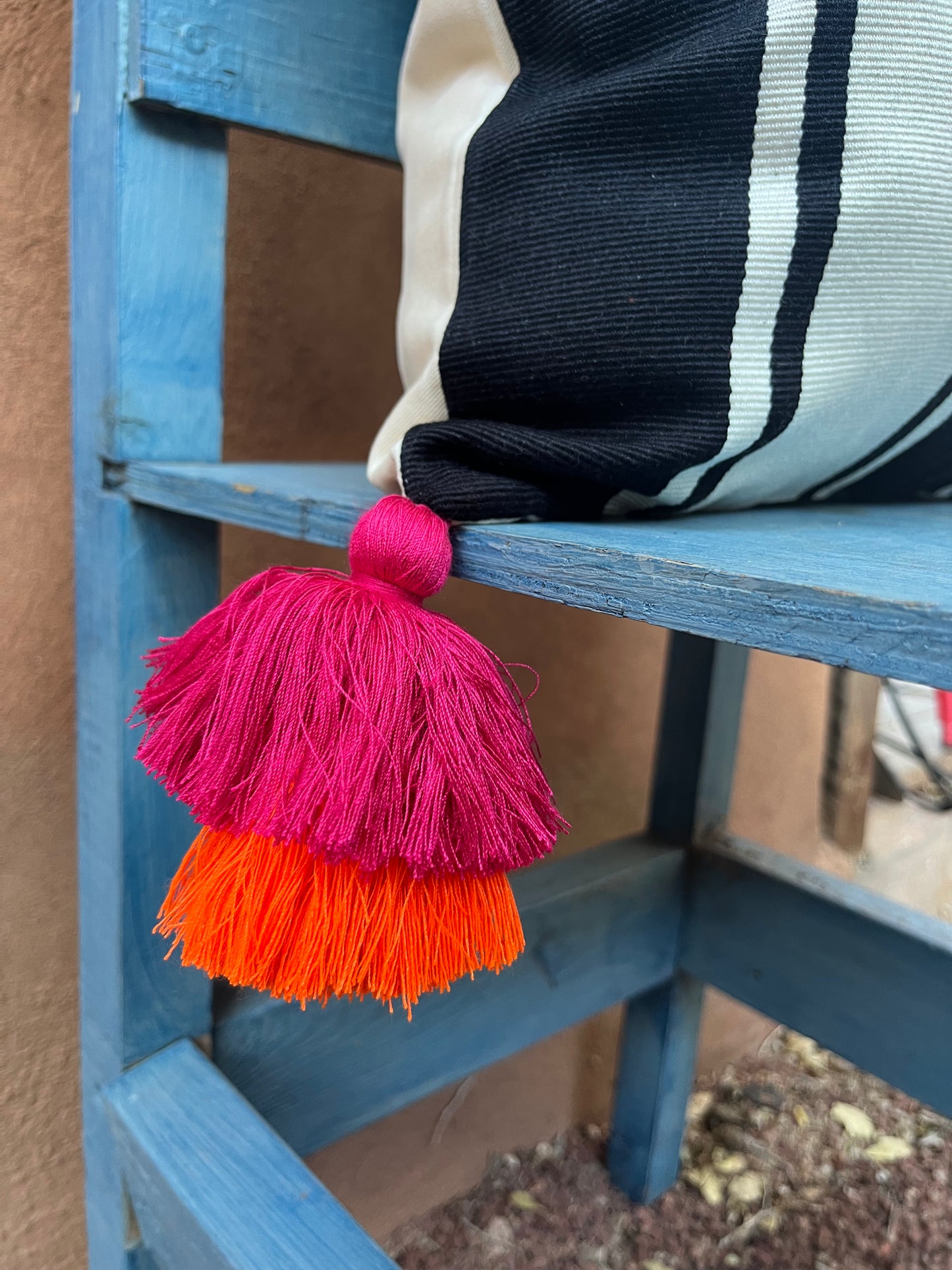 Square pillowcase - thin and wide lines - black and white 18” x 18”
