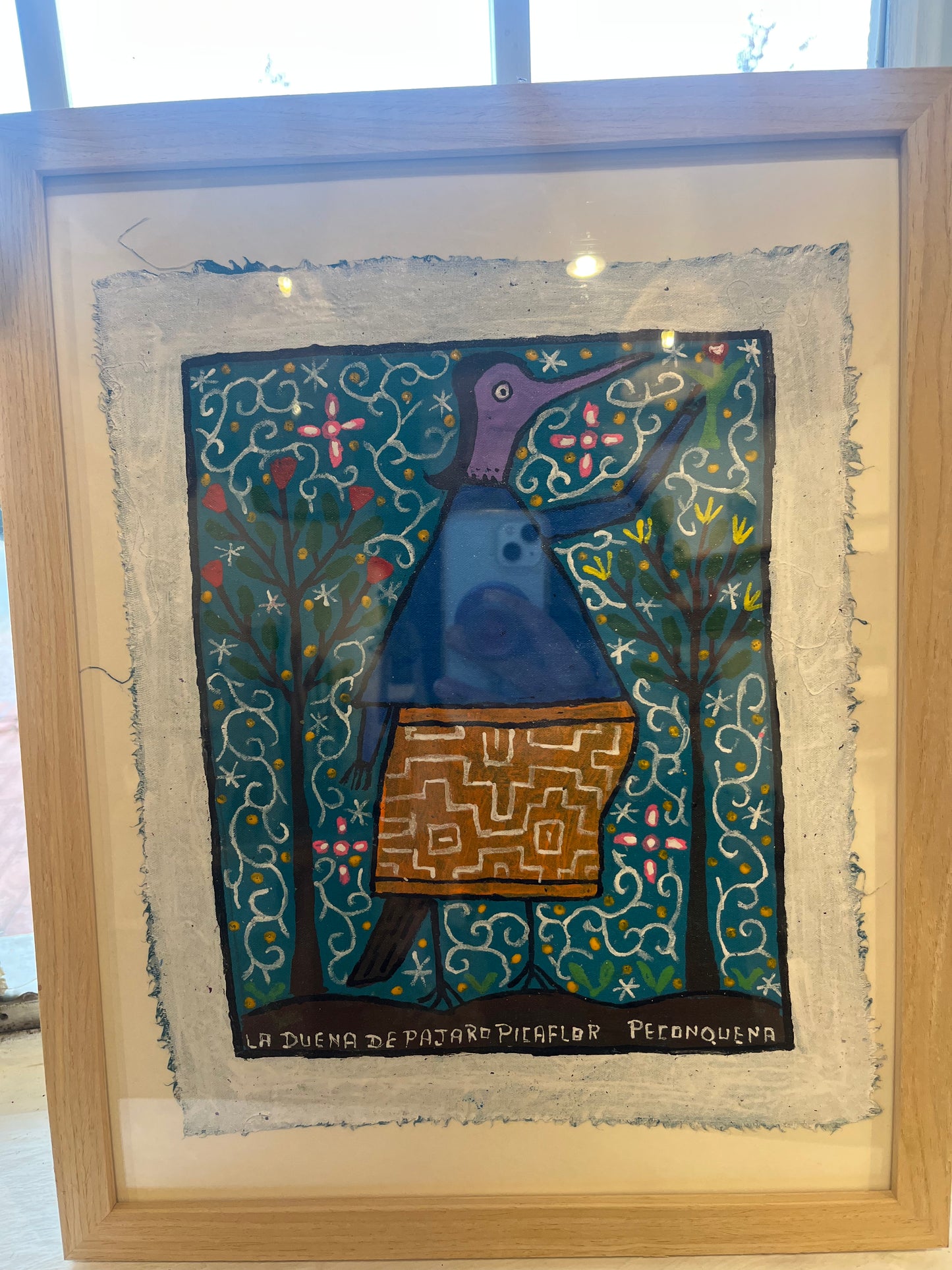 La Dueña de Pajaro Picaflor - acrylic on canvas ~ 9.5” x 11 3/8”