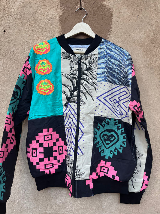 Upcycled Jacket ~ Screen Printed ~ Large
