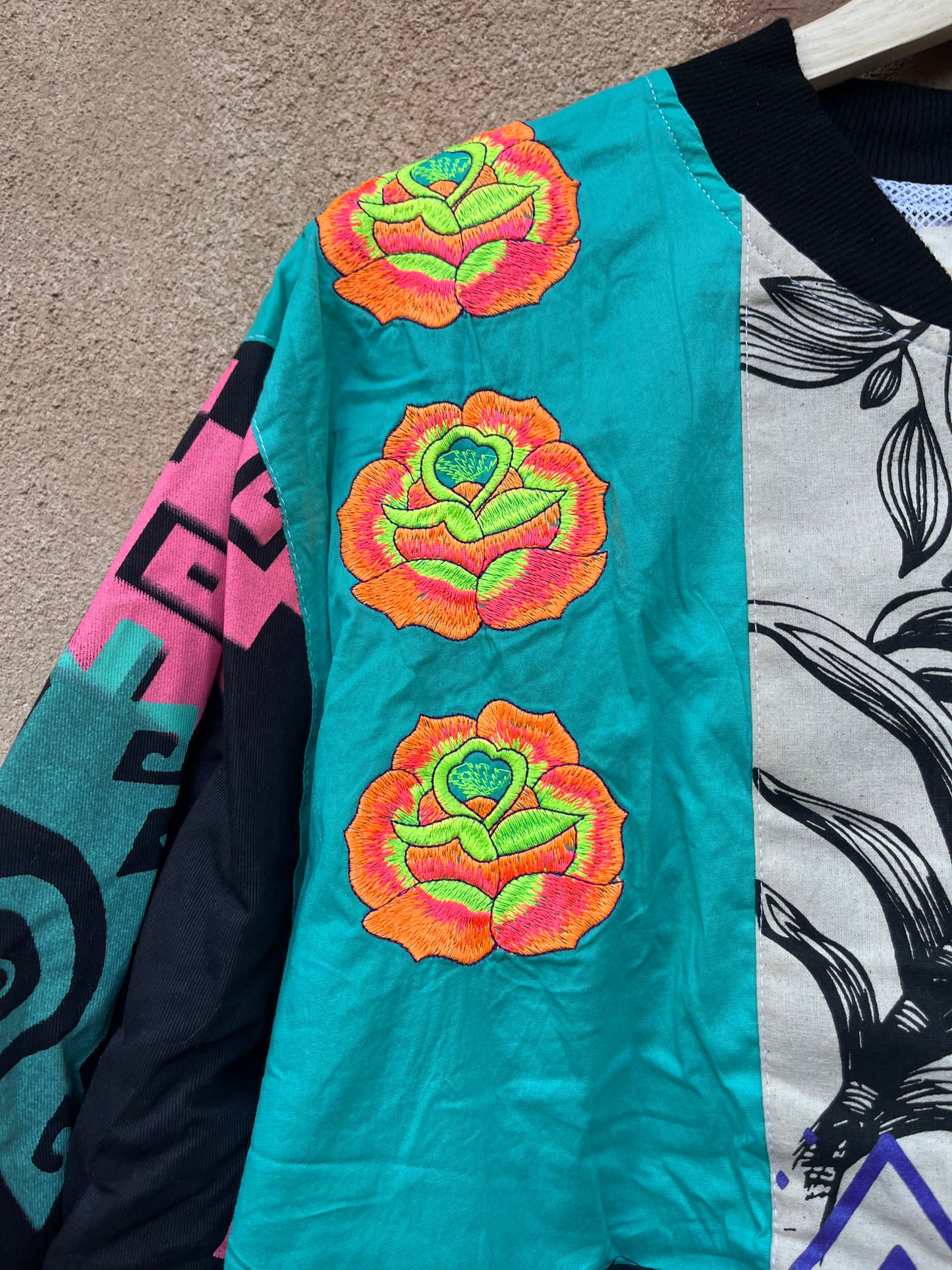 Upcycled Jacket ~ Screen Printed ~ Large