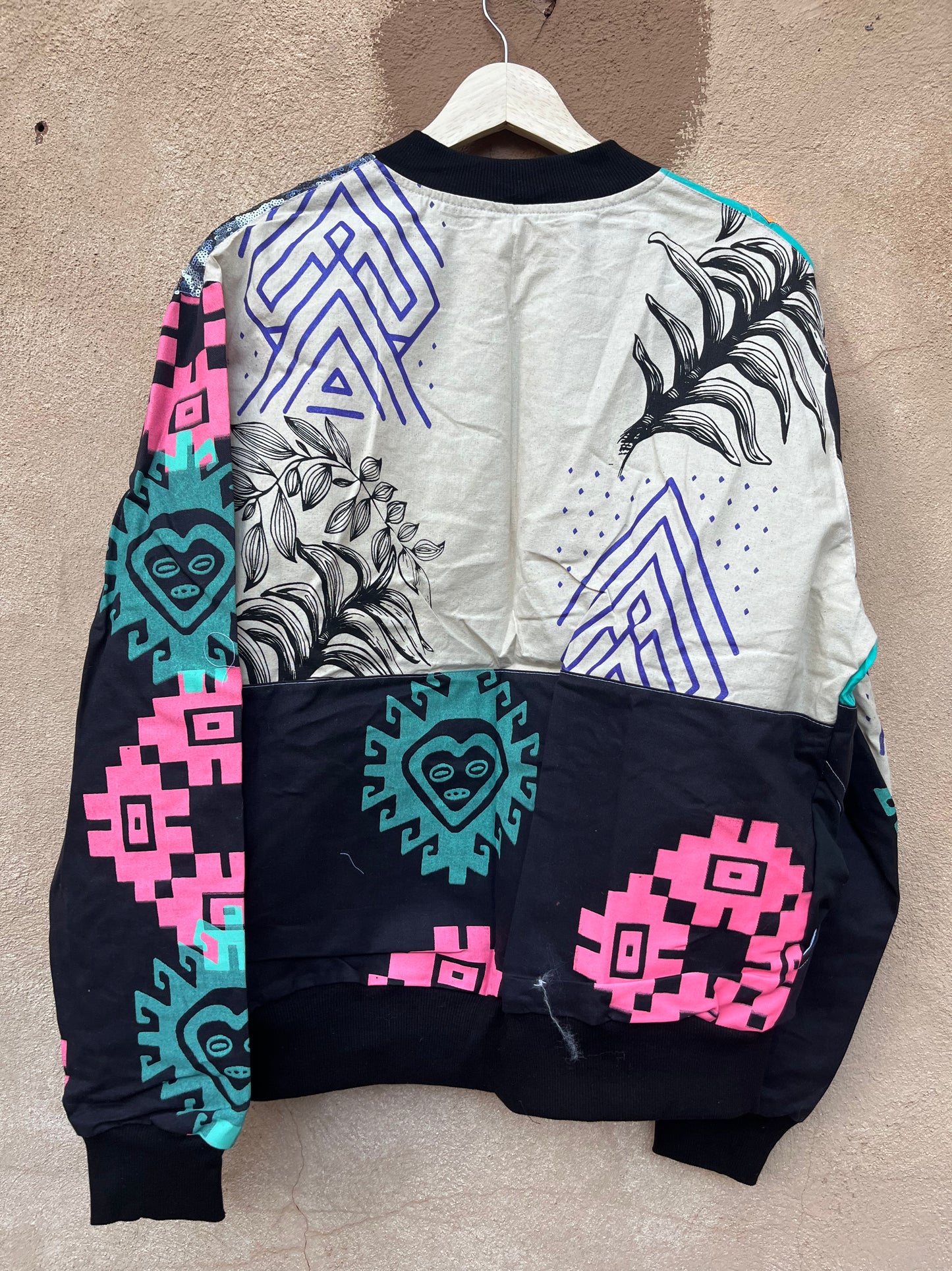 Upcycled Jacket ~ Screen Printed ~ Large