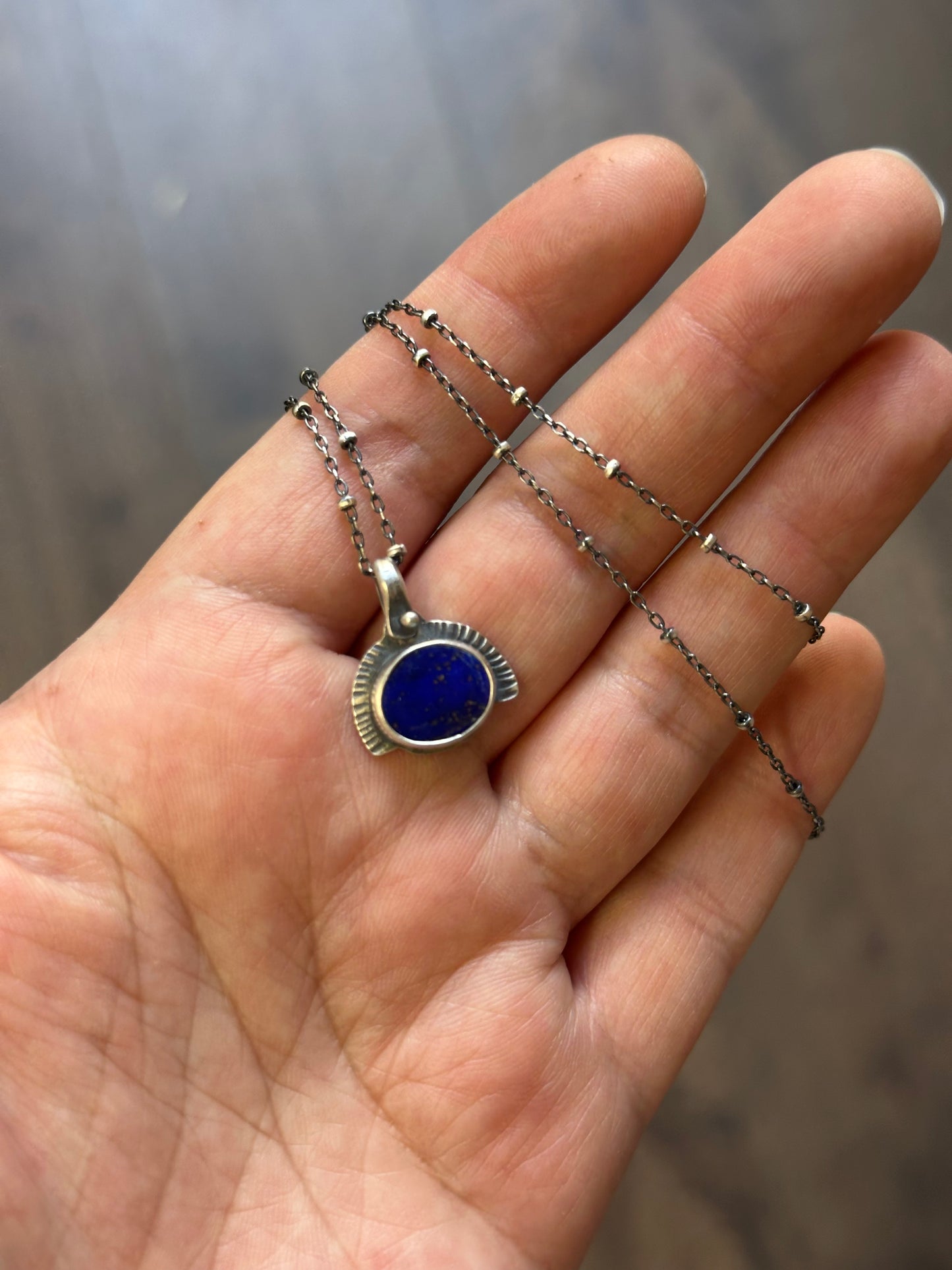 Lapis Lazuli - Sunset Necklace - Sterling silver