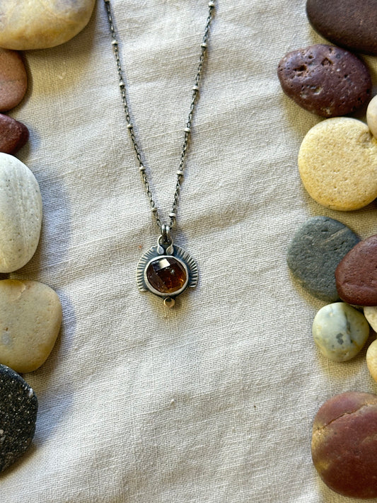 Peach Tourmaline & Sterling Silver ~ Necklace