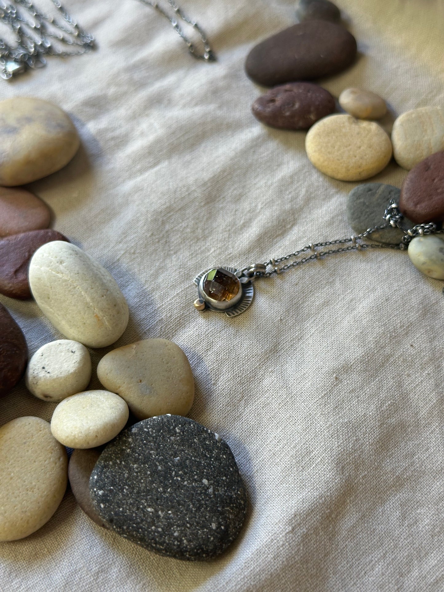 Peach Tourmaline & Sterling Silver ~ Necklace