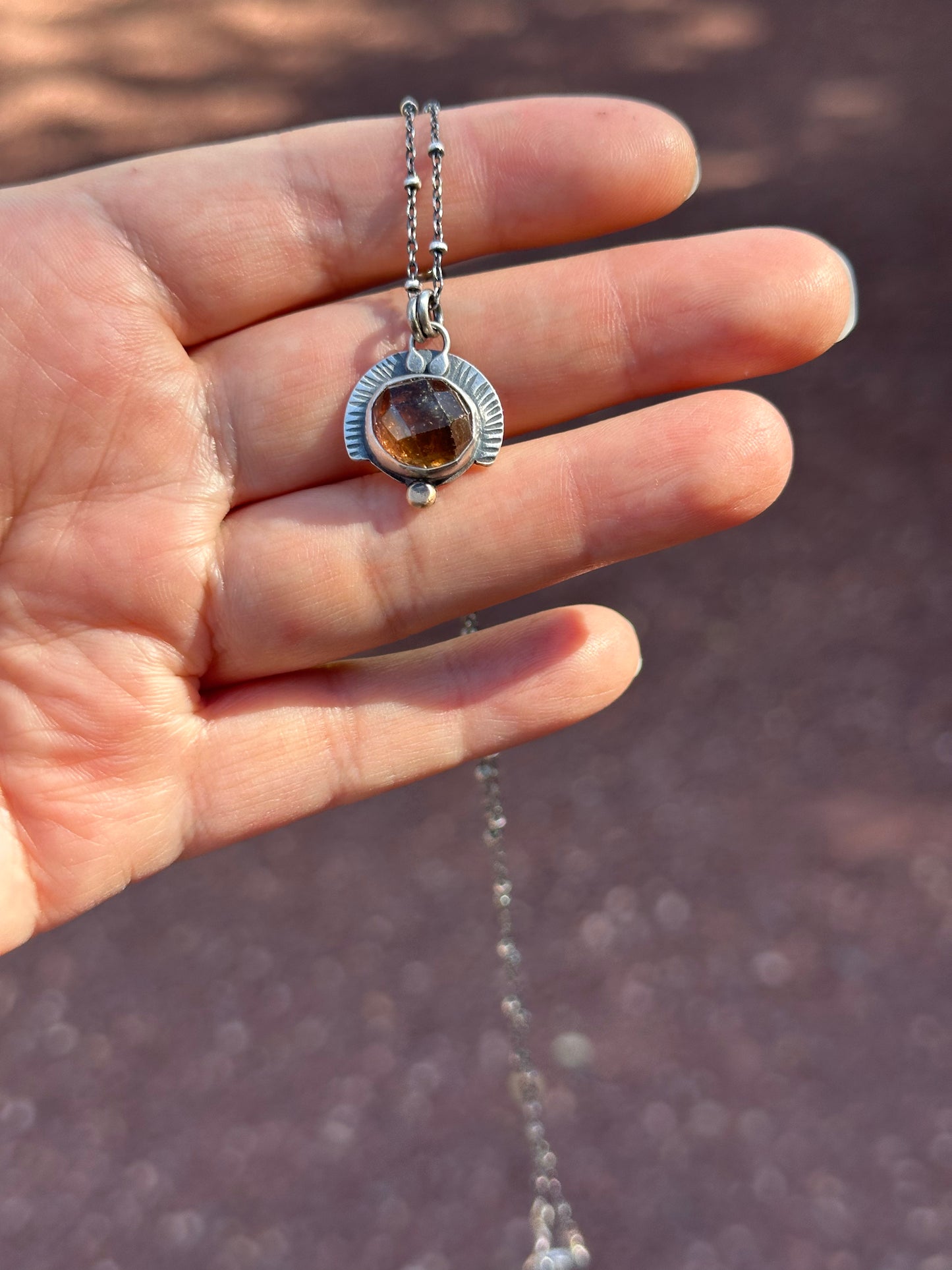 Peach Tourmaline & Sterling Silver ~ Necklace