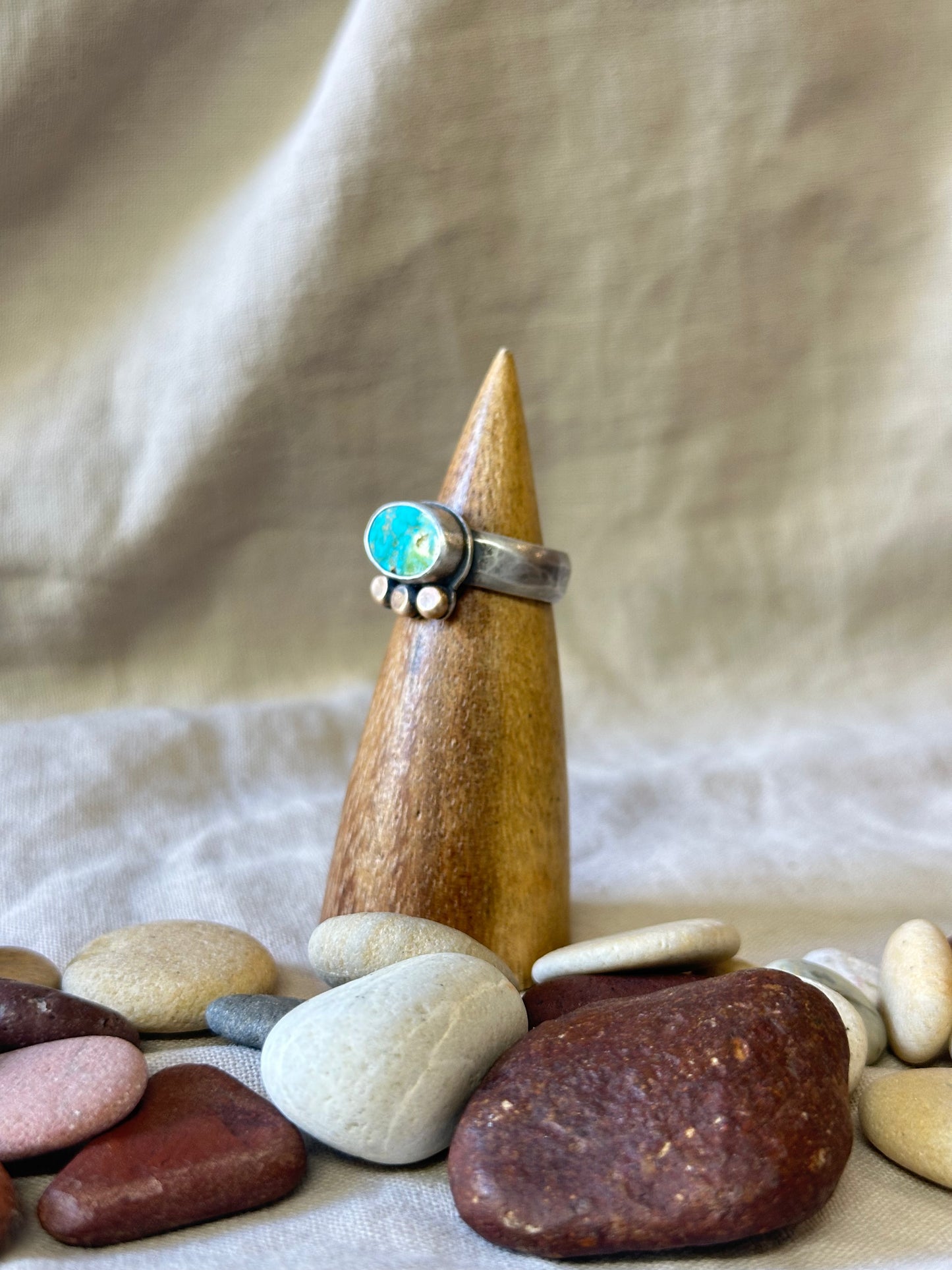 Sonoran Mountain Turquoise and Sterling Silver Ring ~ 6.75