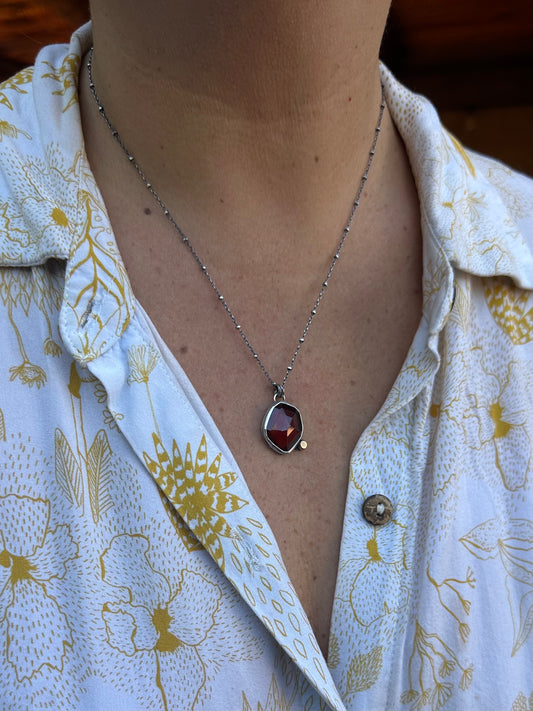 Garnet Amulet Necklace