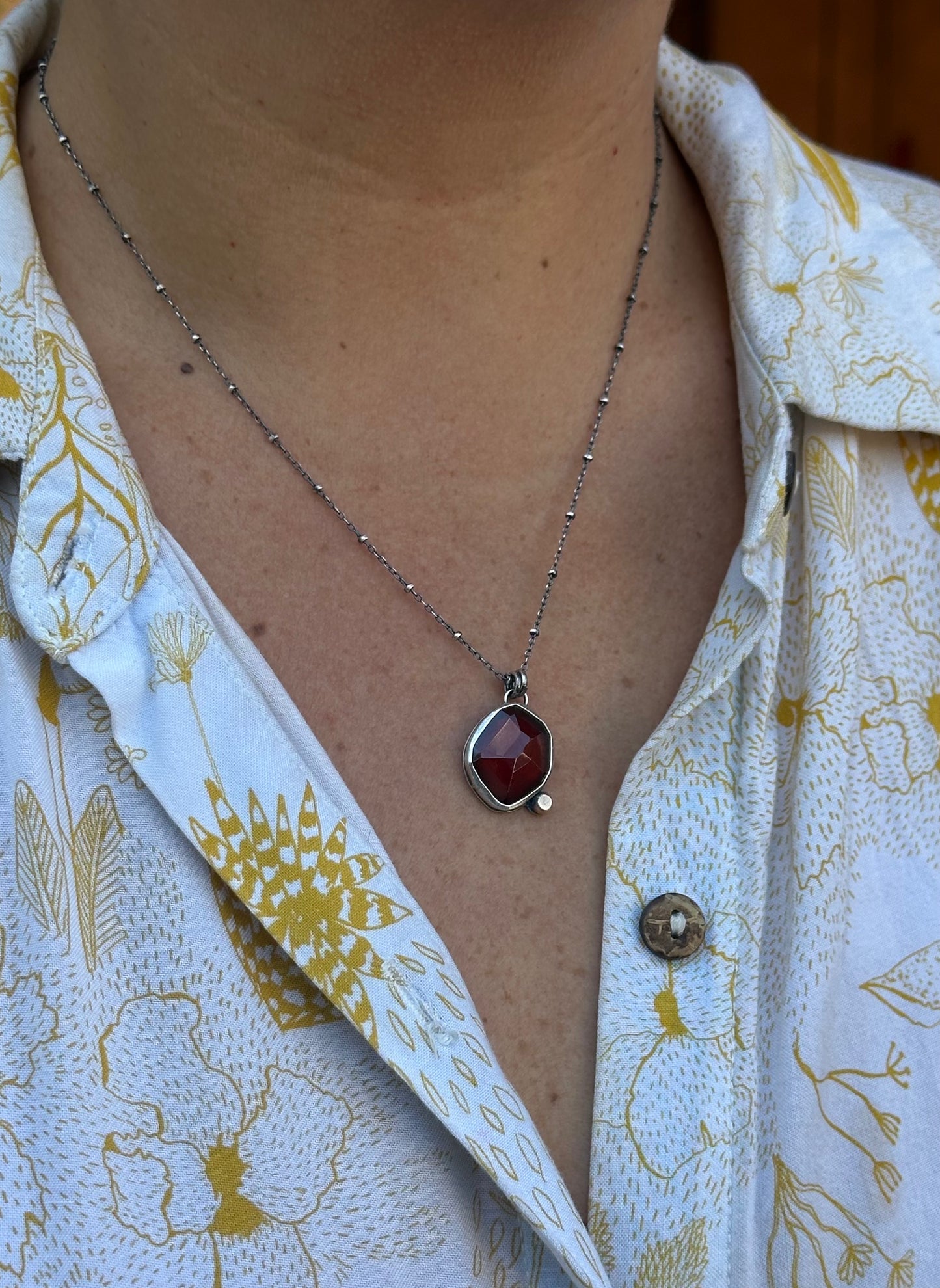 Garnet Amulet Necklace