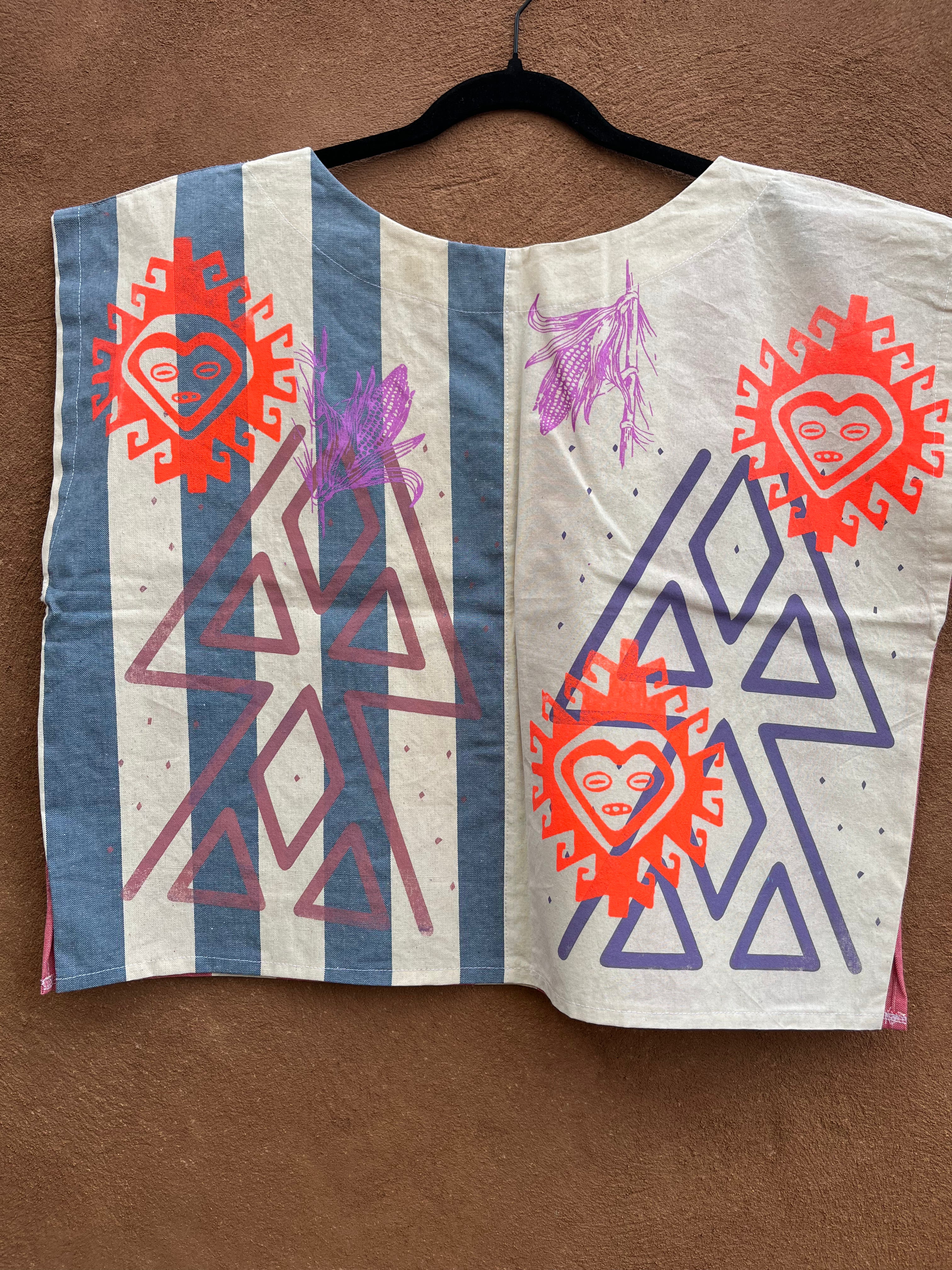 Screenprinted Box top ~ XL ~ Tocuyo ~ 100% Raw cotton