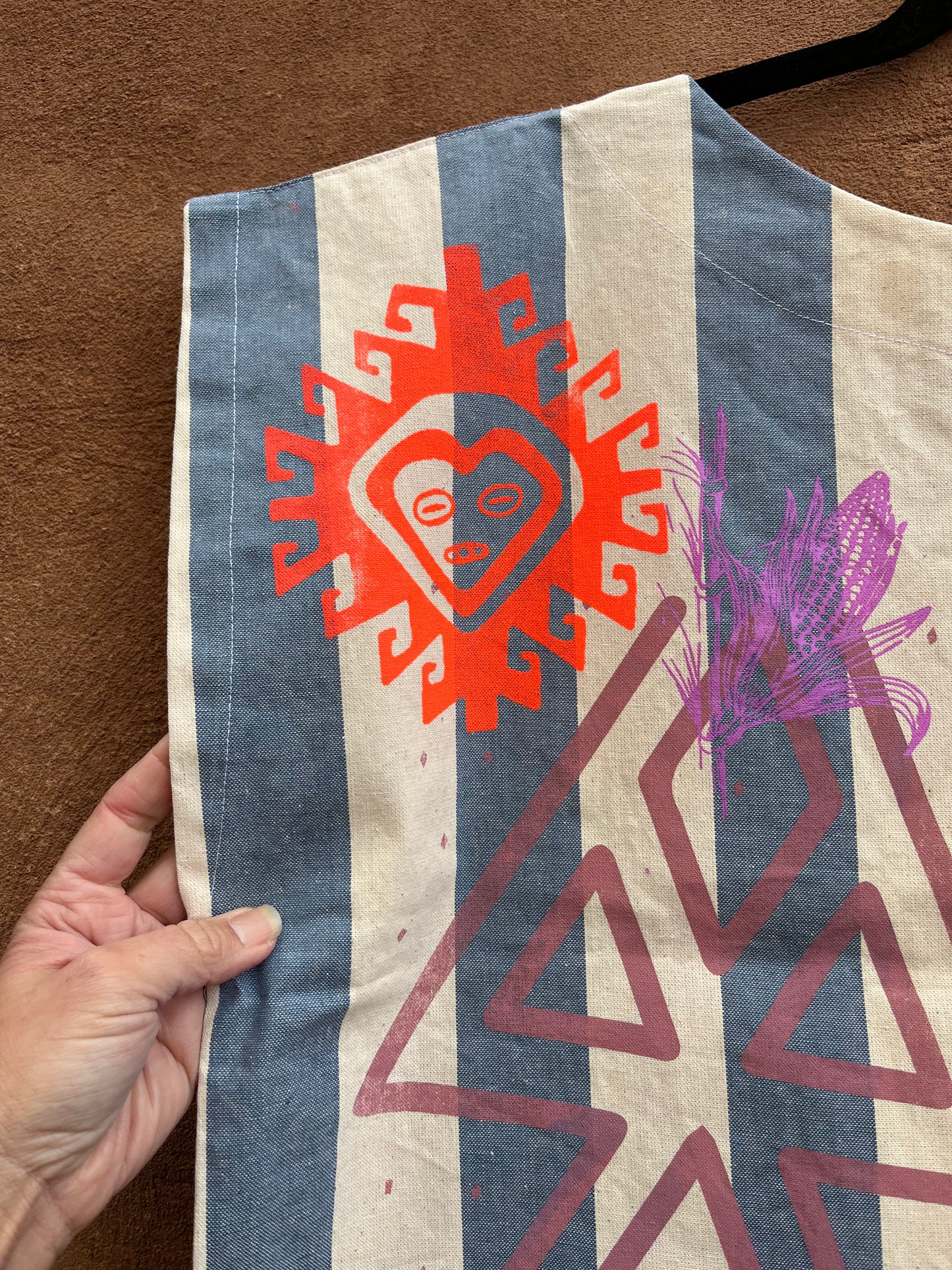 Screenprinted Box top ~ Med ~ Tocuyo ~ 100% Raw cotton