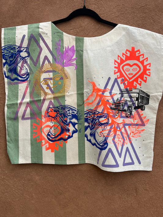 Screenprinted Box top ~ XL ~ Tocuyo ~ 100% Raw cotton