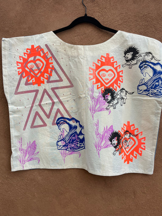 Screenprinted Box top ~ XL ~ Tocuyo ~ 100% Raw cotton