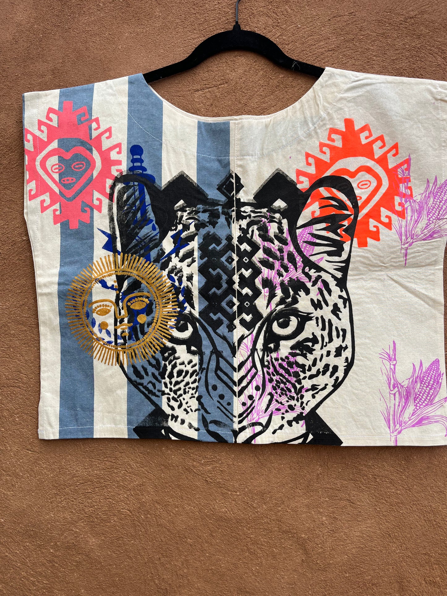 Screenprinted Box top ~ Med ~ Tocuyo ~ 100% Raw cotton