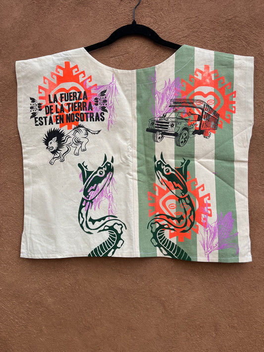 Screenprinted Box top ~ Med ~ Tocuyo ~ 100% Raw cotton