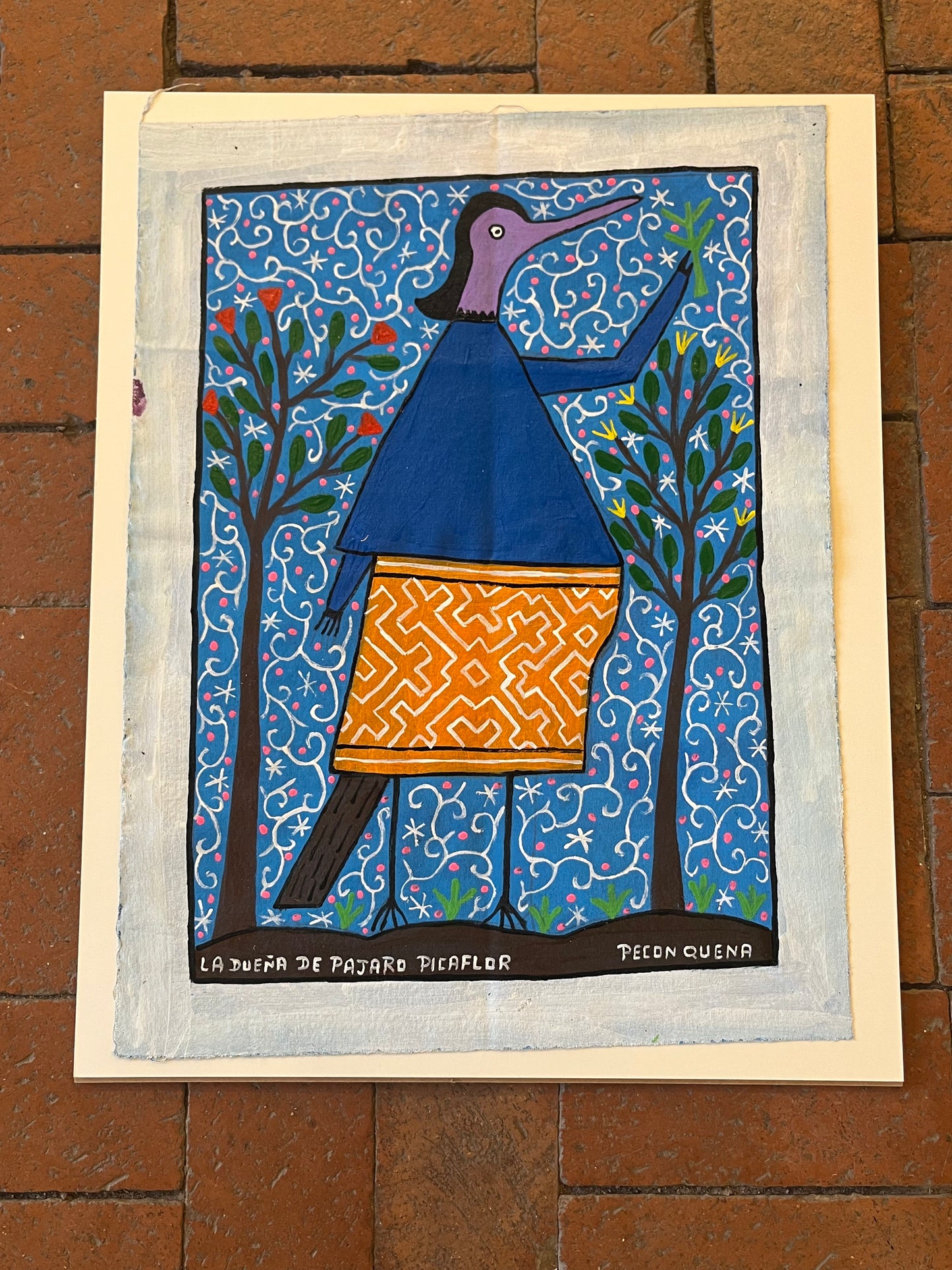 El Dueno Del Pajaro del Picaflor ~ acrylic on canvas - 13.5 x 18