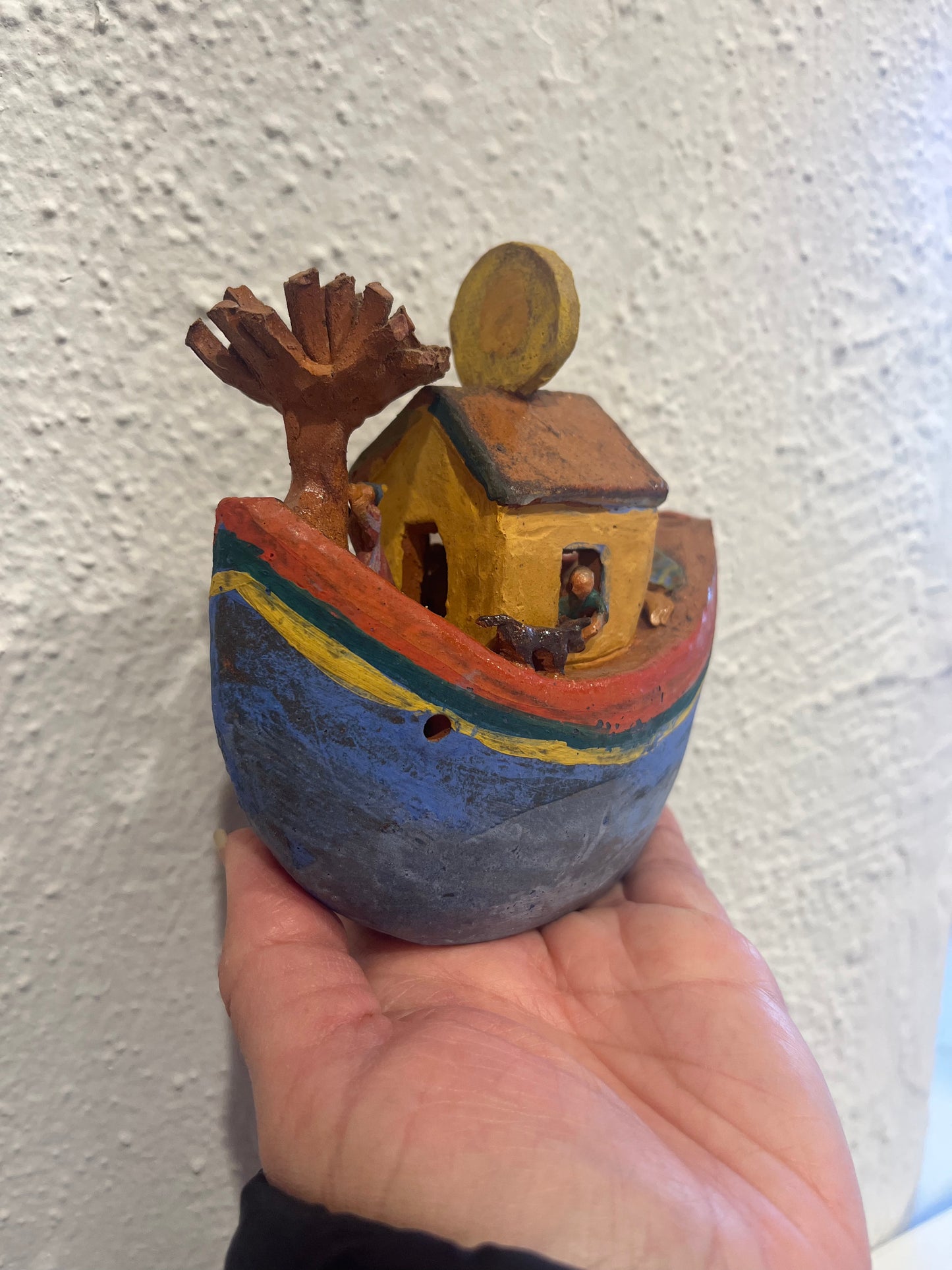 Flute Boat ~ miniature Sculpture - assorted