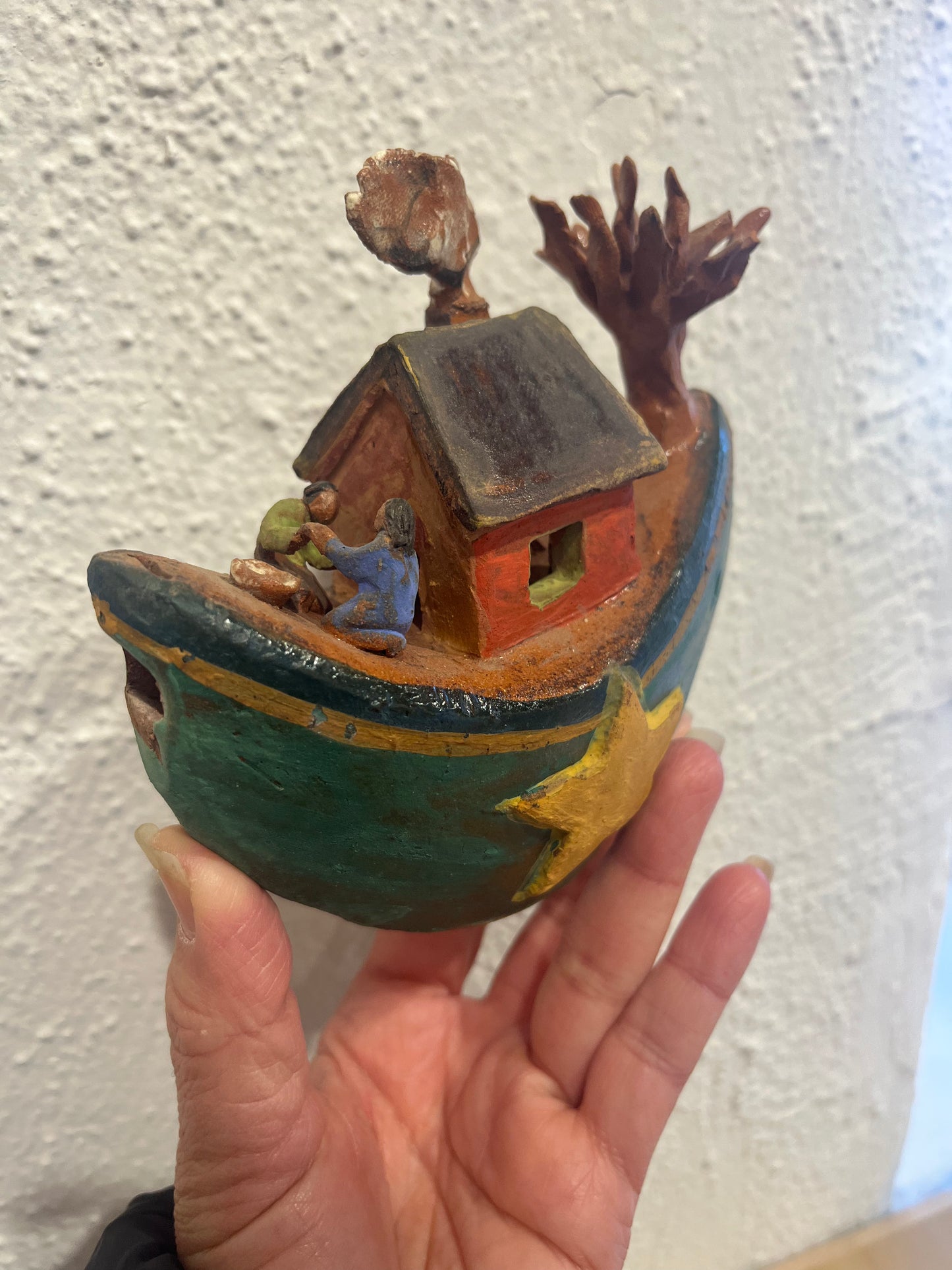 Flute Boat ~ miniature Sculpture - assorted