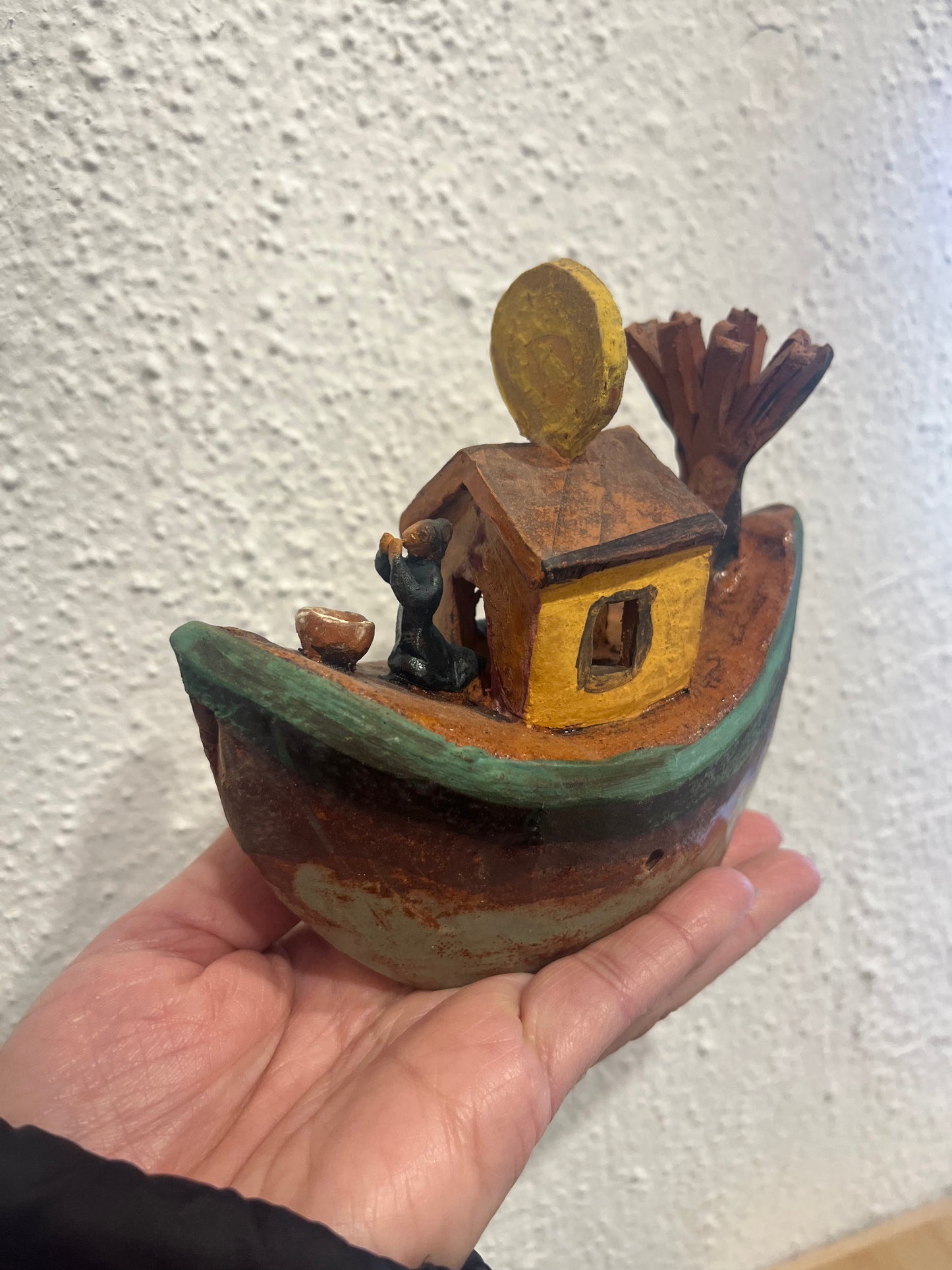 Flute Boat ~ miniature Sculpture - assorted