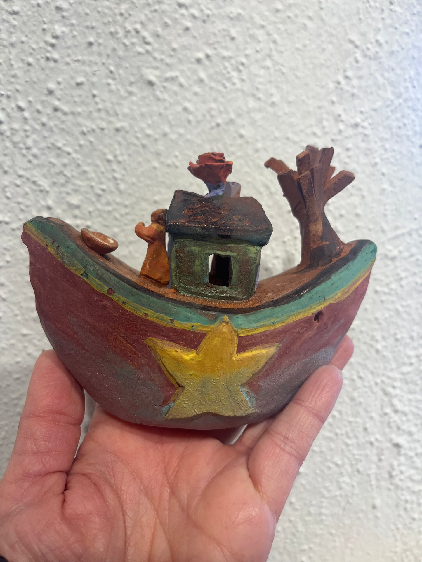 Flute Boat ~ miniature Sculpture - assorted