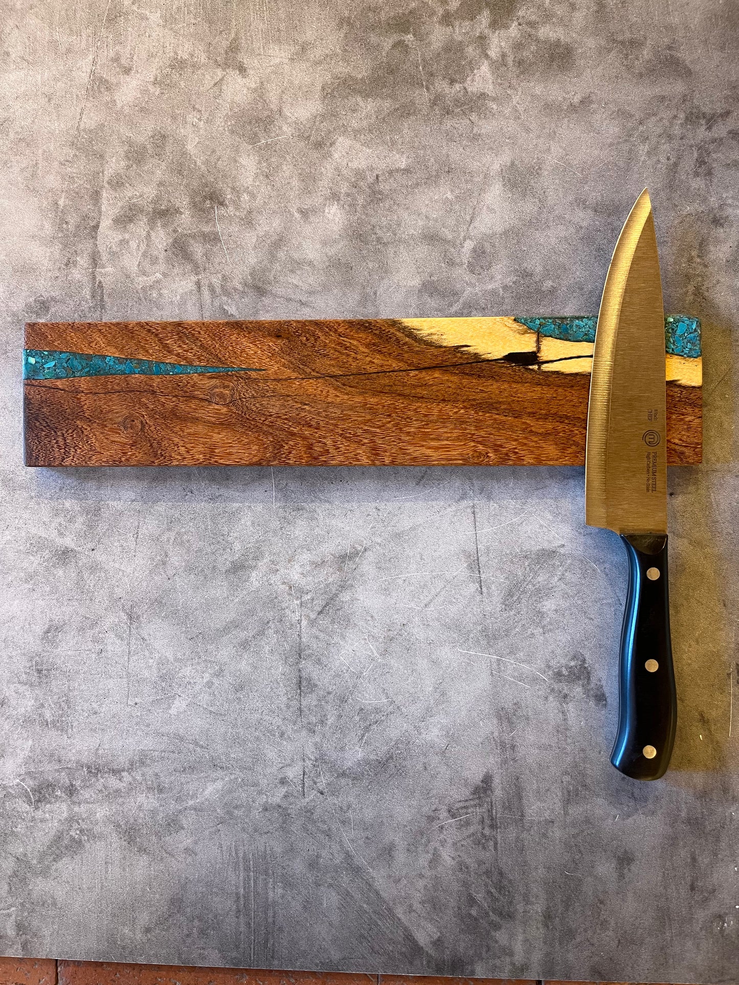 Magnetic Knife block ~ Peruvian Kingman turquoise