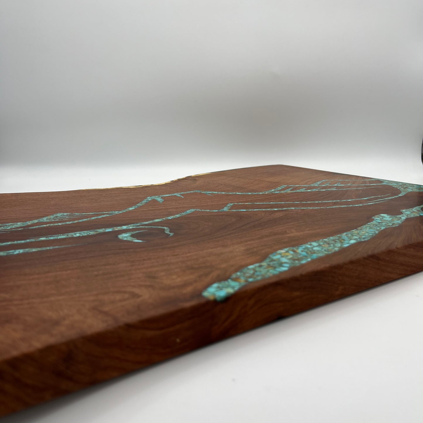 Live Edge Tray - Kingman Turquoise