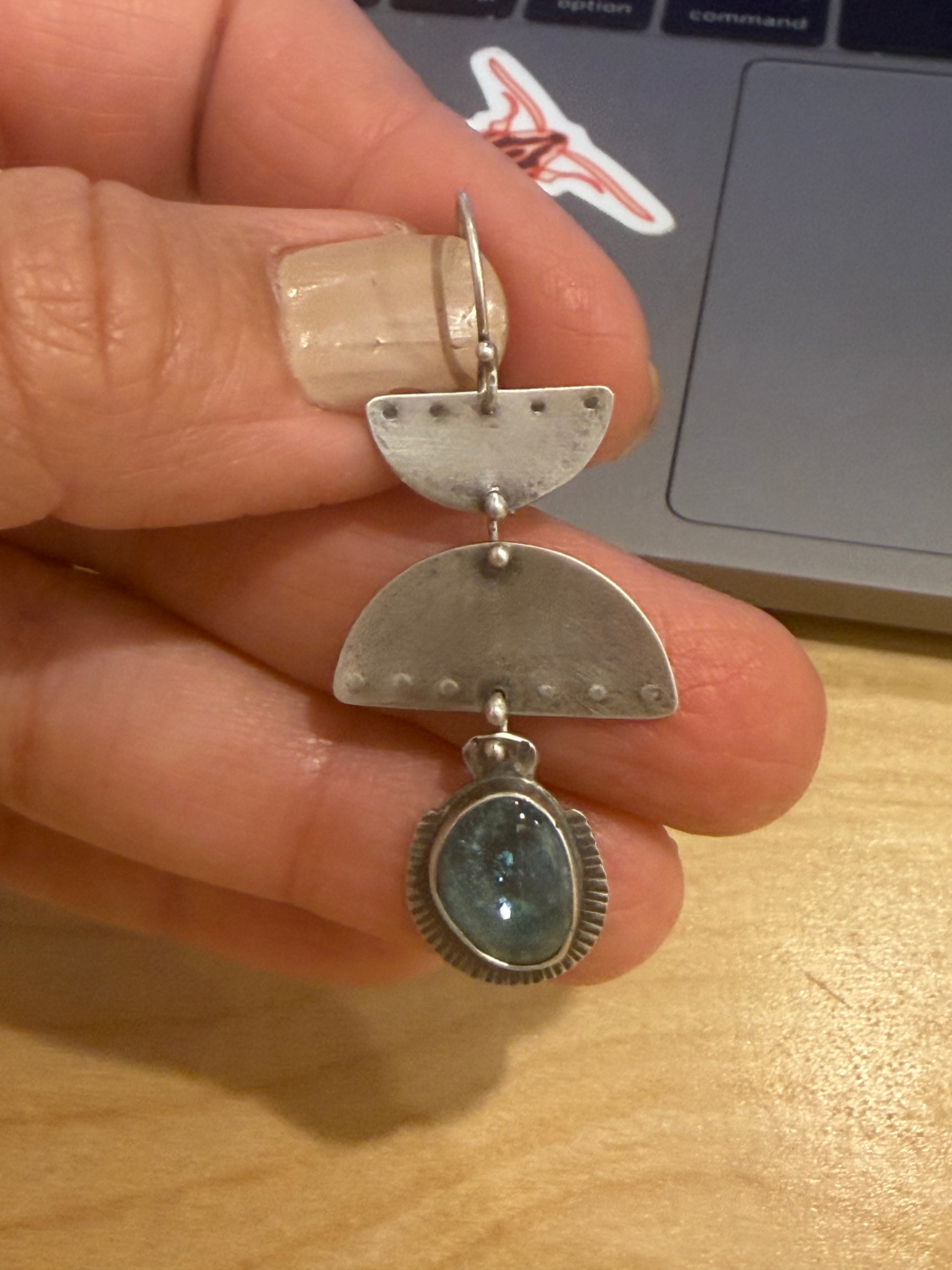 Apatite - dangle earrings - sterling silver