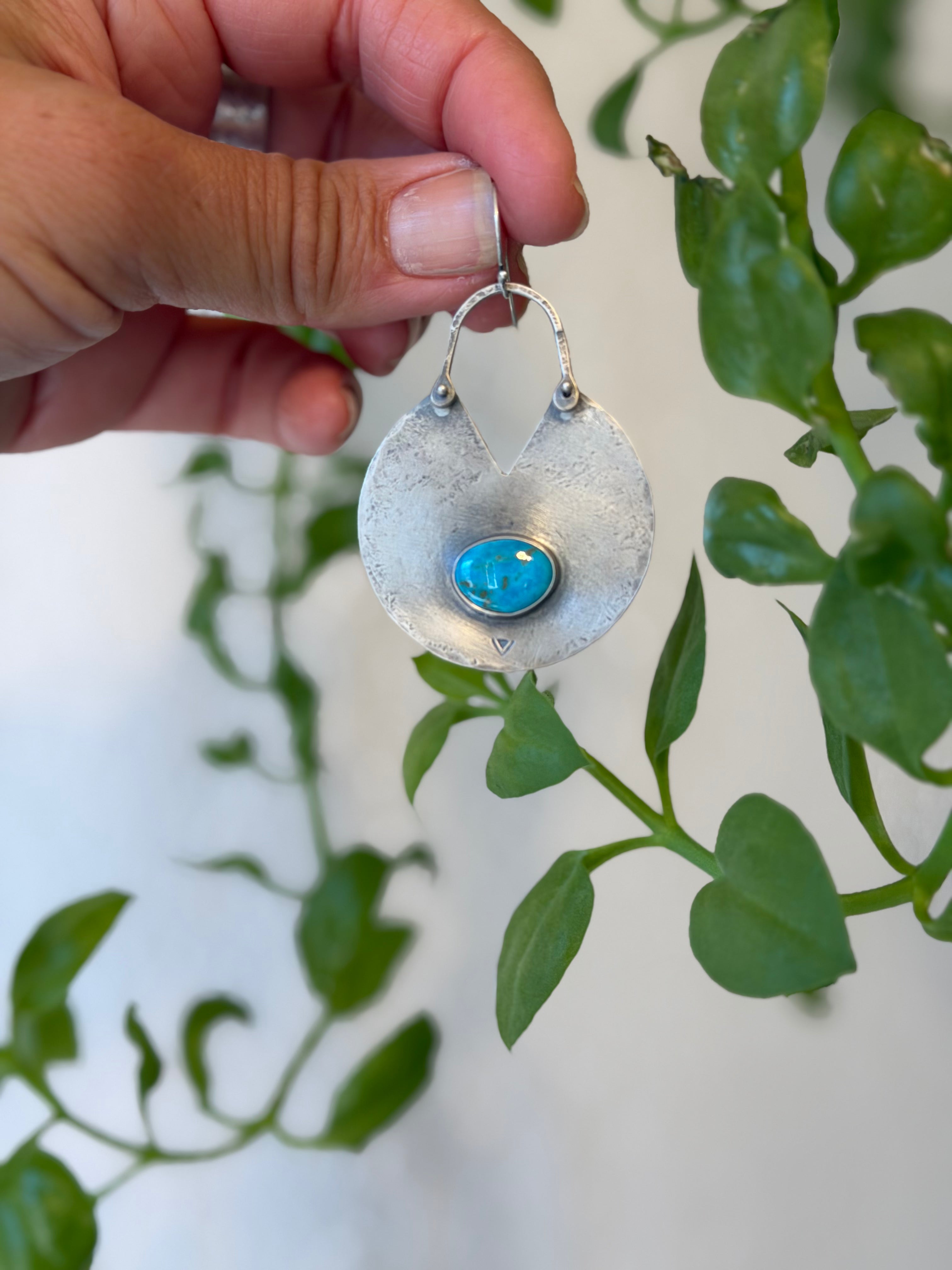 Blue Bird Turquoise - Sterling Silver Earrings