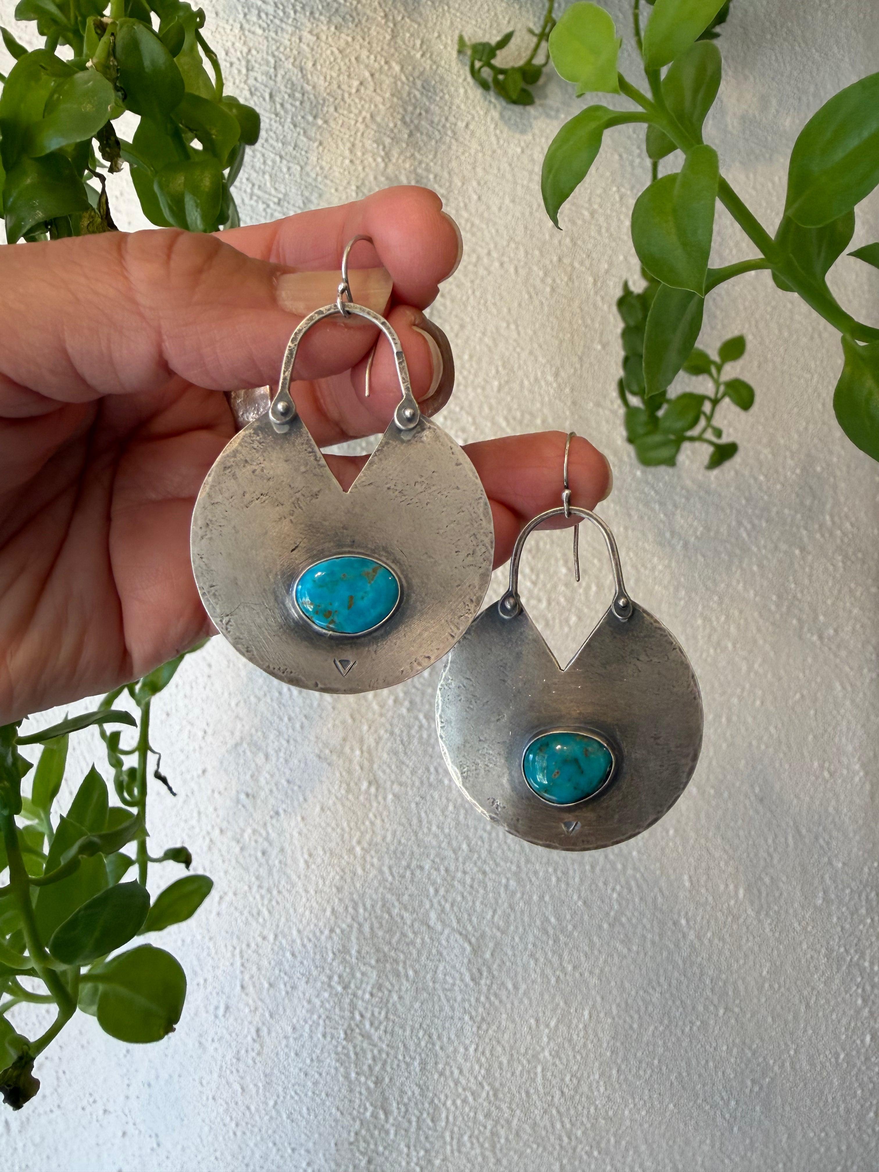 Blue Bird Turquoise - Sterling Silver Earrings