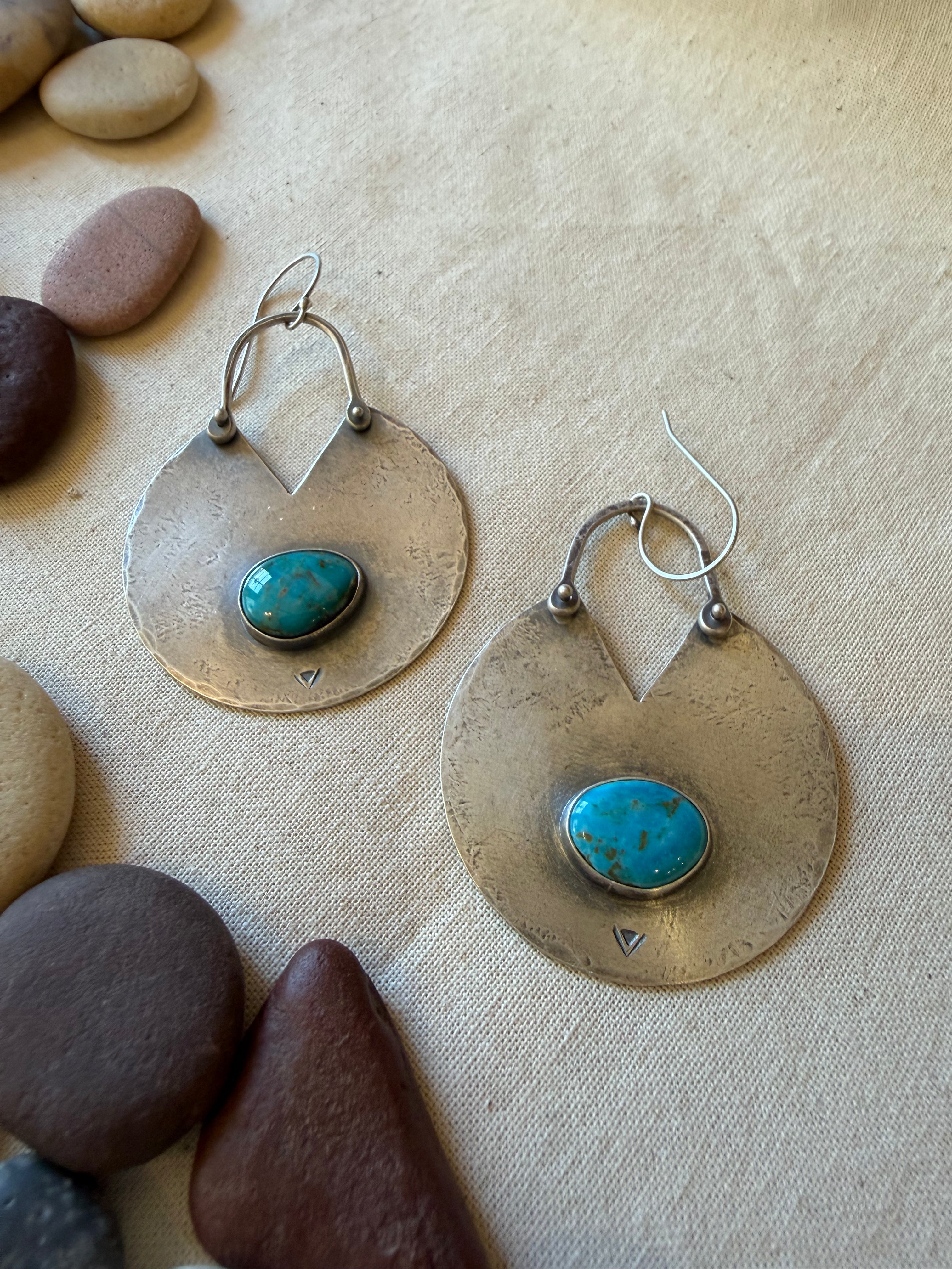 Blue Bird Turquoise - Sterling Silver Earrings