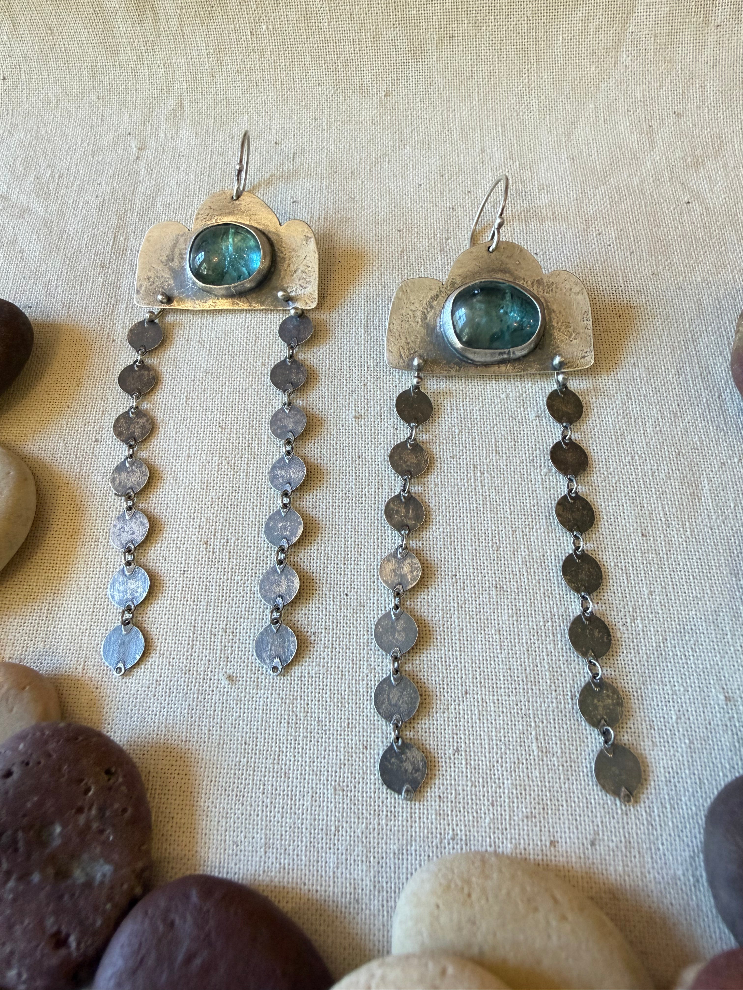 Apatite - dangle earrings - sterling silver