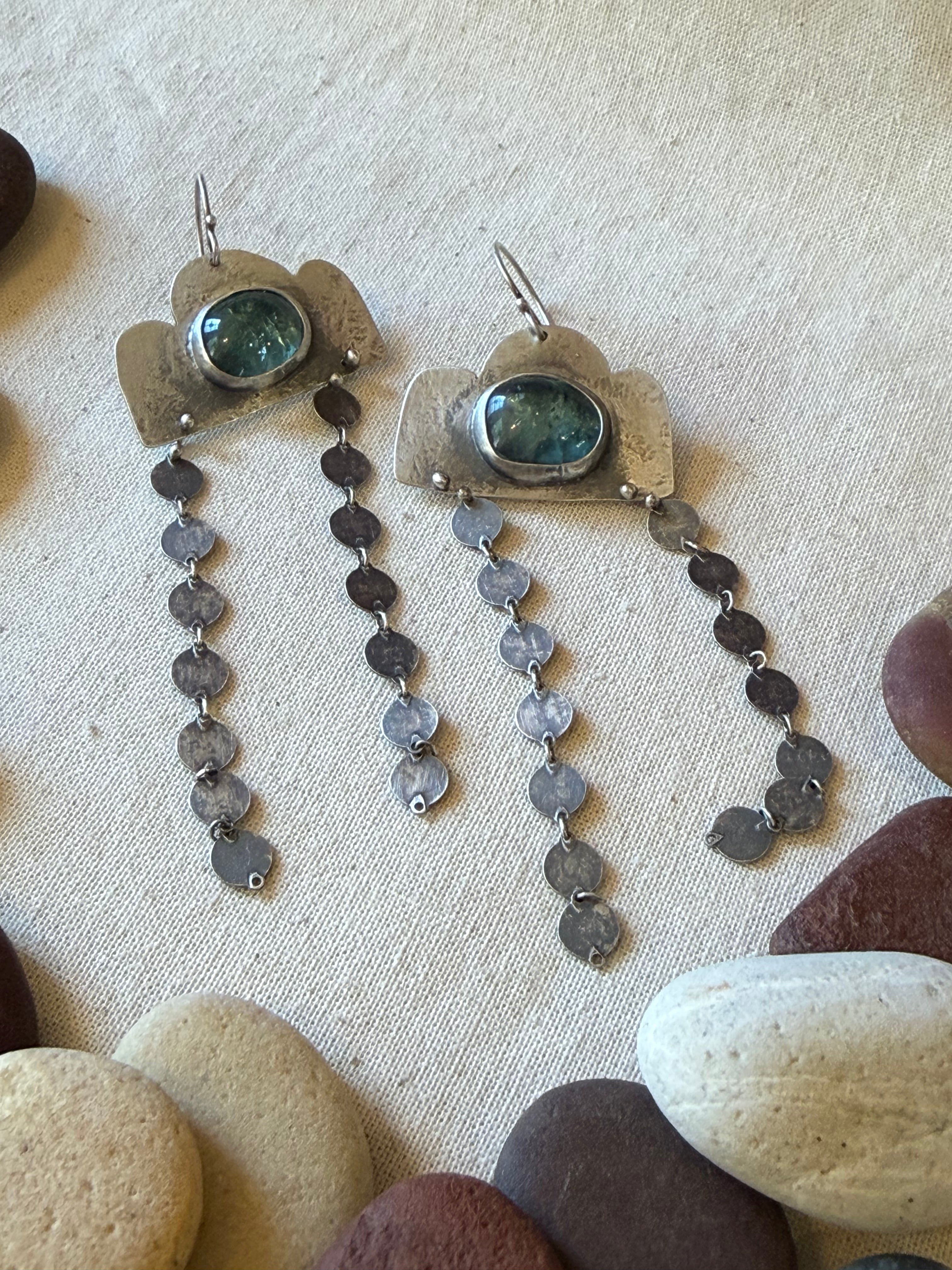 Apatite - dangle earrings - sterling silver