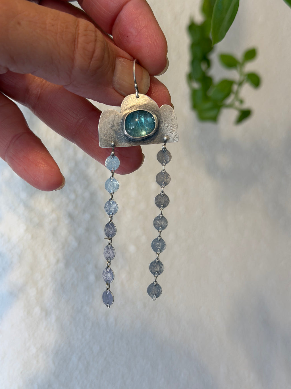 Apatite - dangle earrings - sterling silver