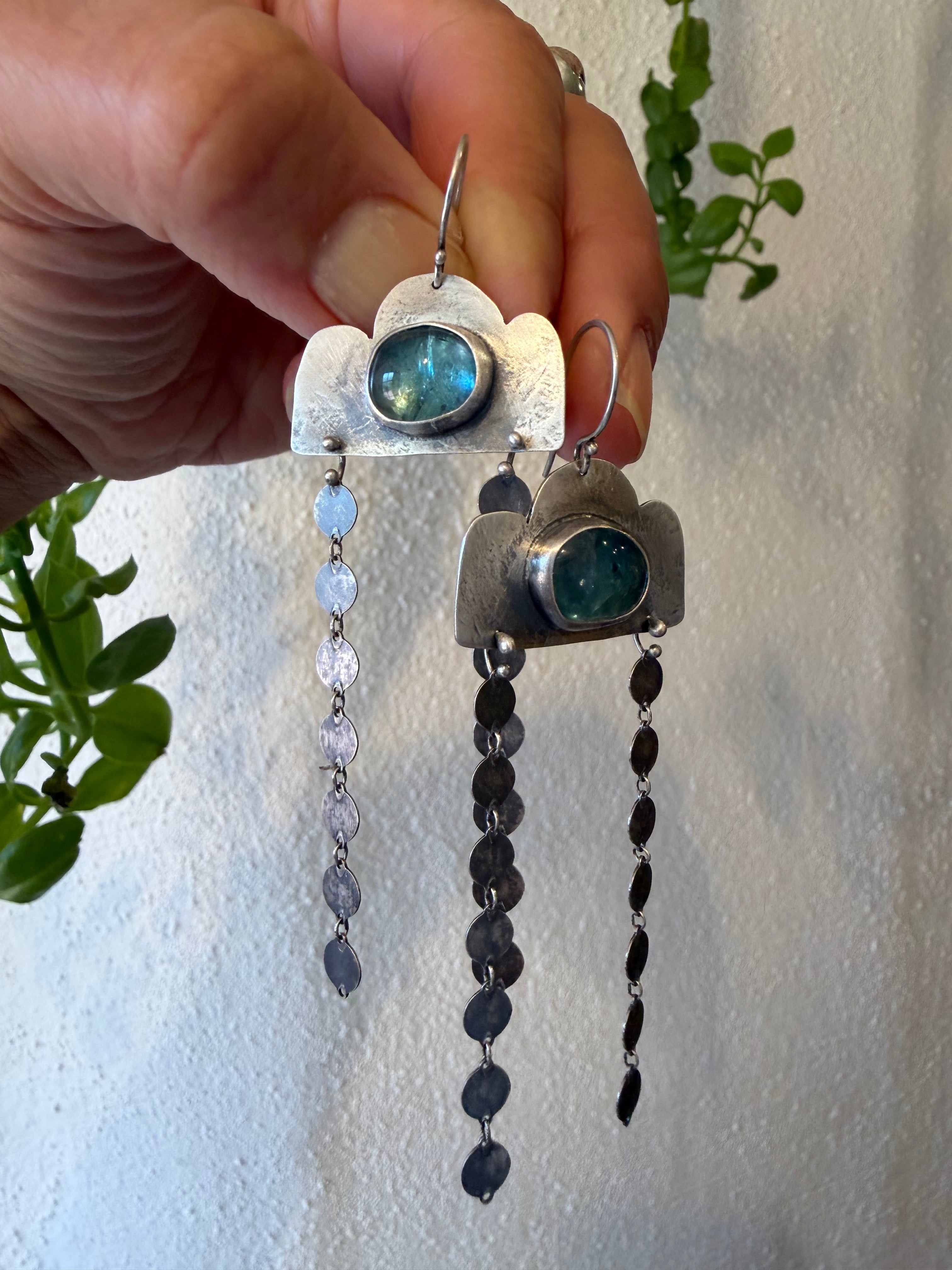 Apatite - dangle earrings - sterling silver