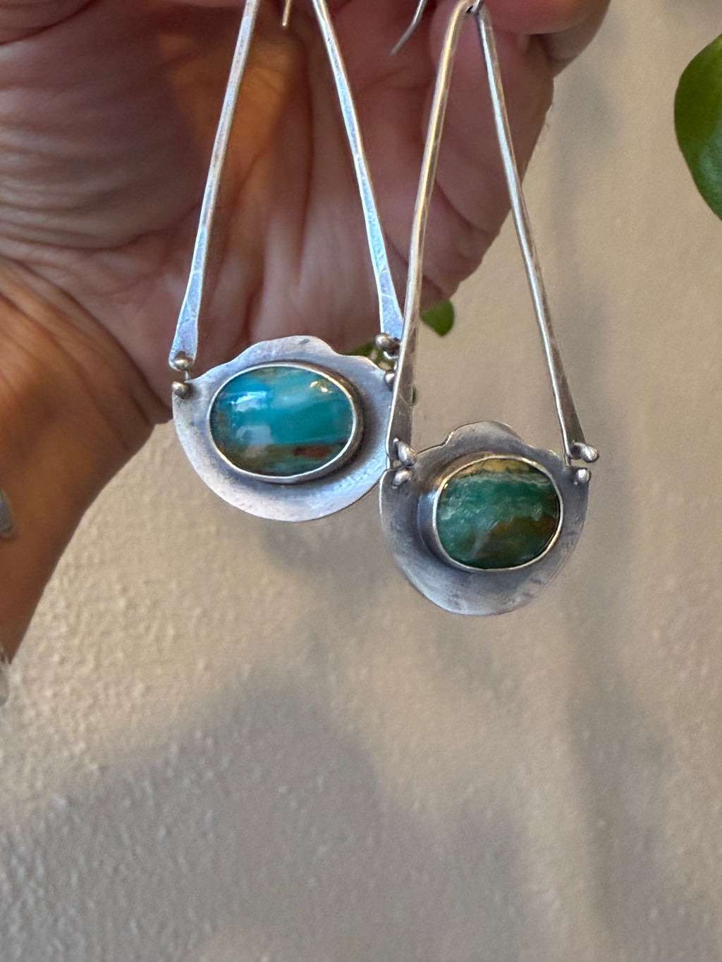 Peruvian Opal Earrings - Sterling Silver
