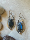 Earrings ~ Labradorite and sterling silver & bronze