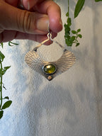 Green Citrine Statement earrings - Sterling Silver