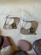 Green Citrine Statement earrings - Sterling Silver