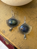 Labradorite ~ Connected dangle earrings ~ sterling silver