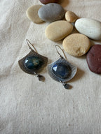 Labradorite ~ Connected dangle earrings ~ sterling silver