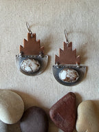 Sterling silver & copper Earrings ~ White