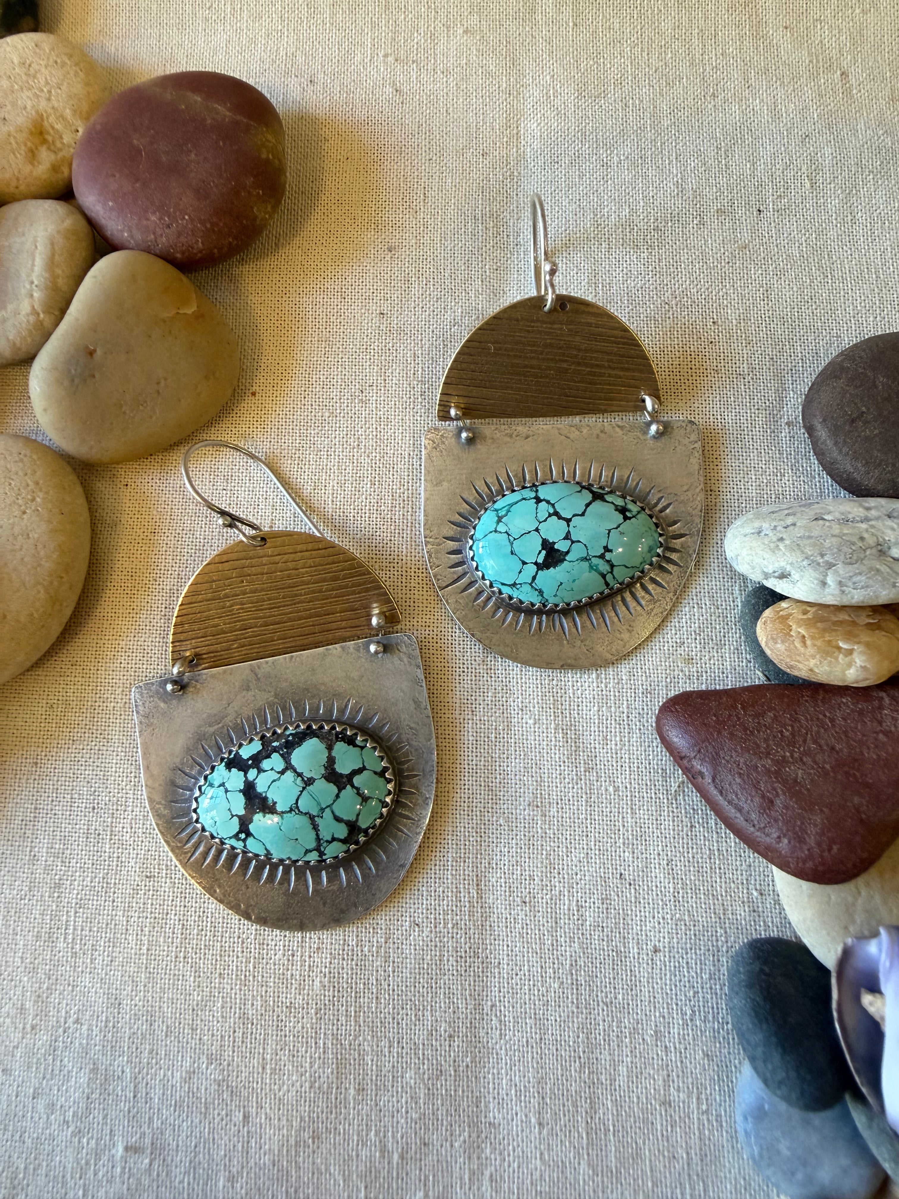 Number 8 Turquoise ~ dangling earrings