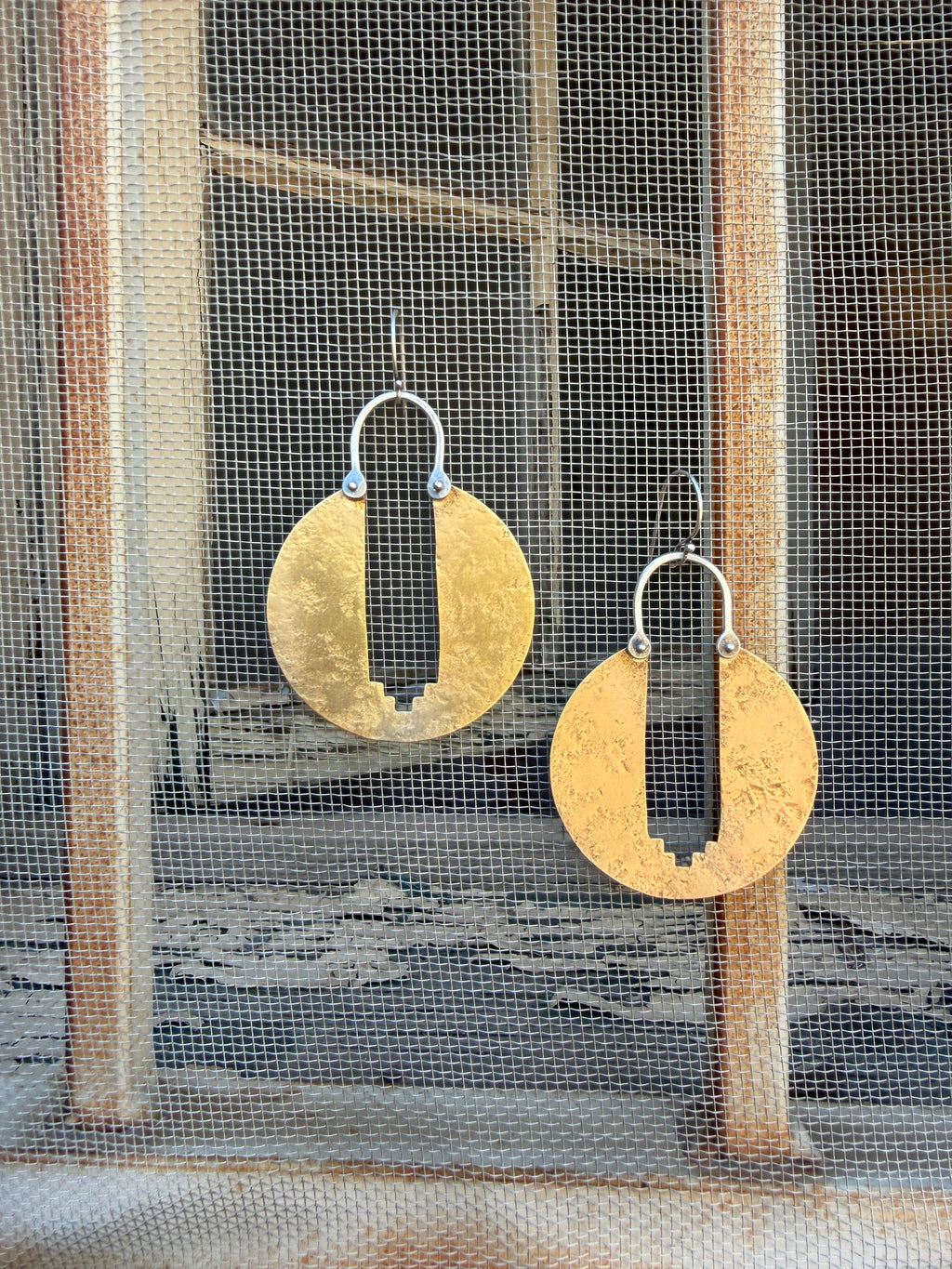 Full Moon bronze earrings