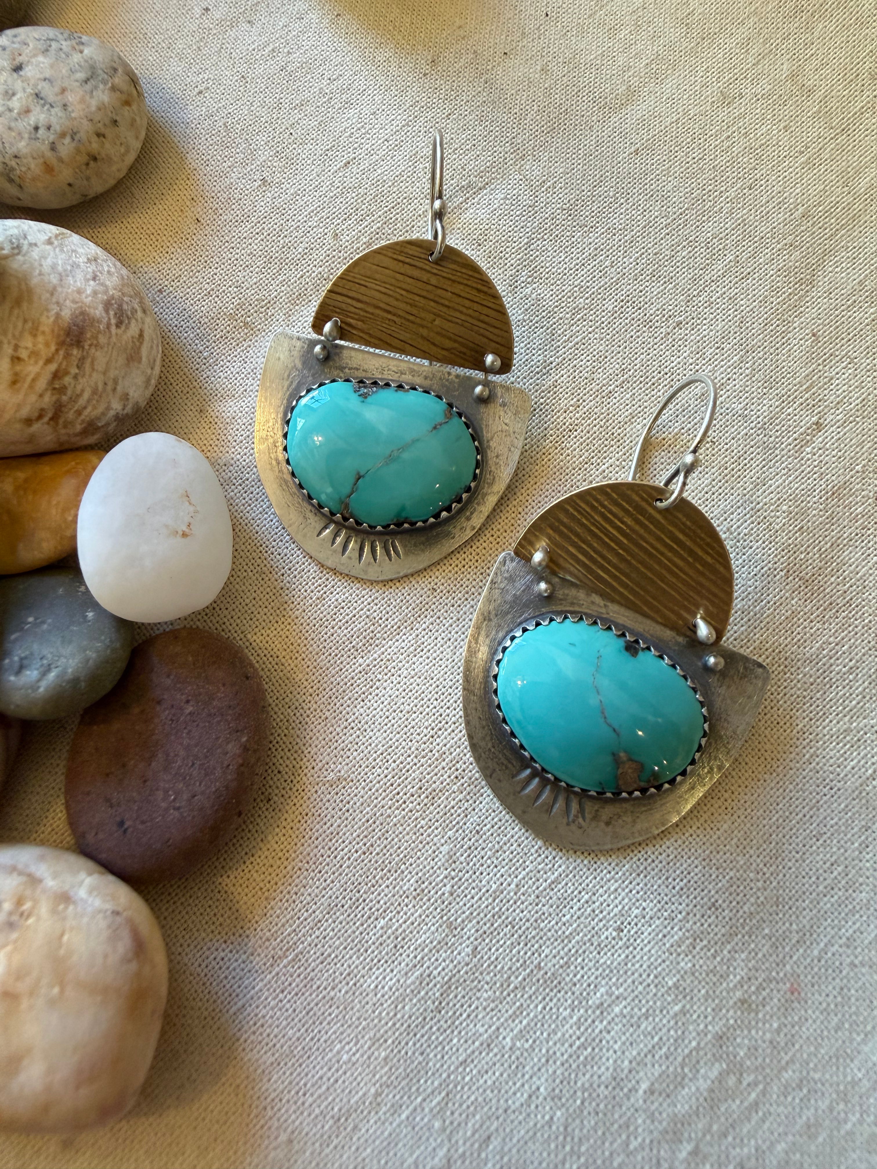 Sterling silver Earrings ~ Campitos Turquoise